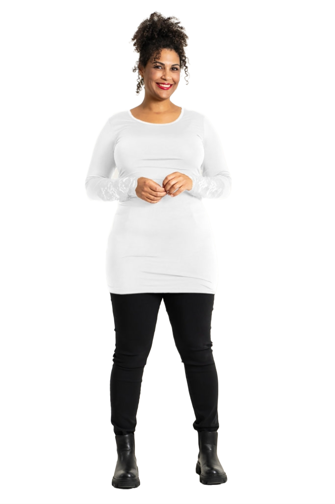 Luxemborg - bluse m. blonde hvid