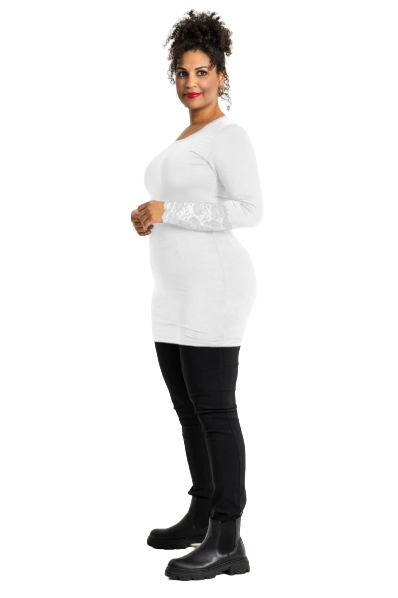 Luxemborg - bluse m. blonde hvid