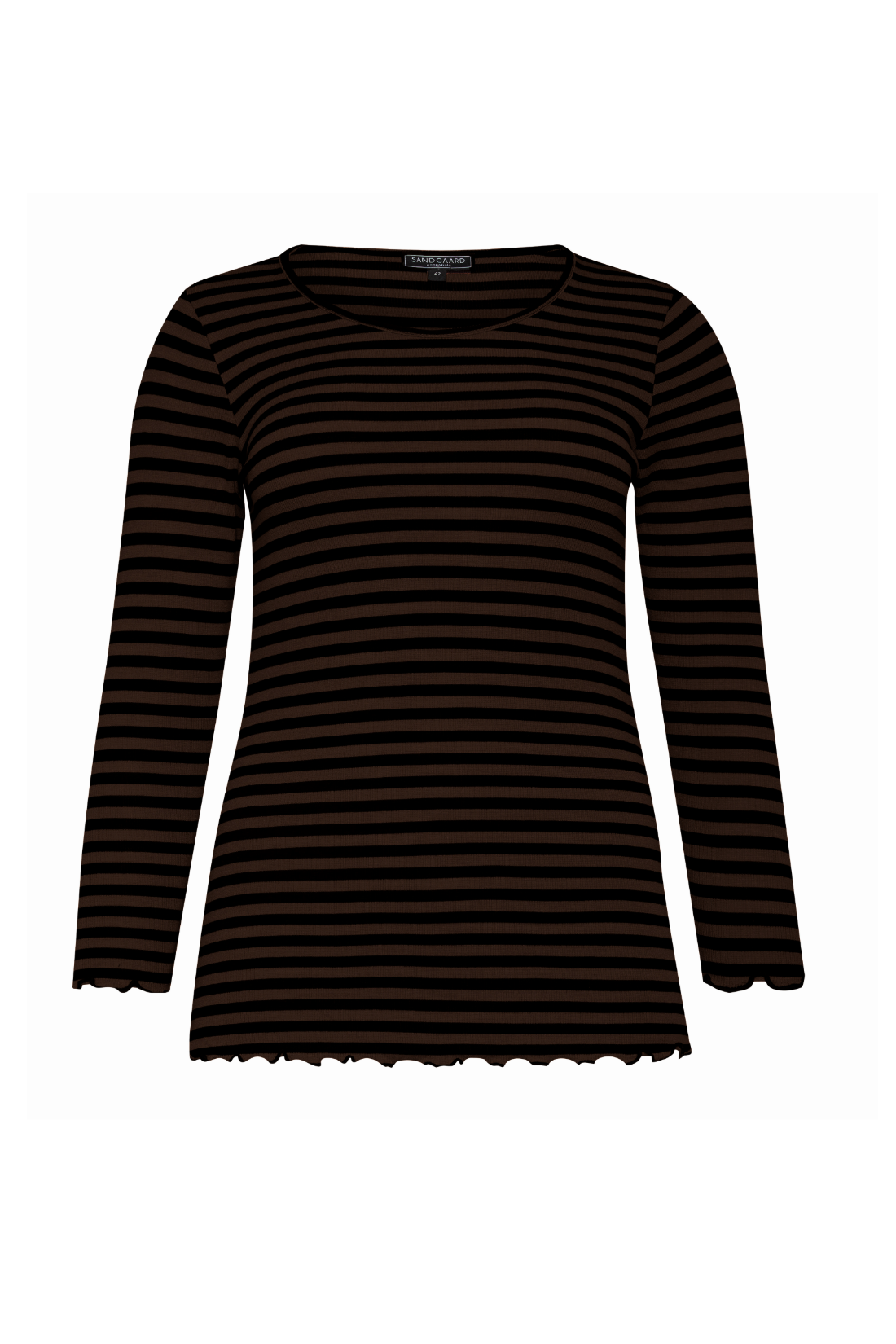Bluse - rib brun/sort