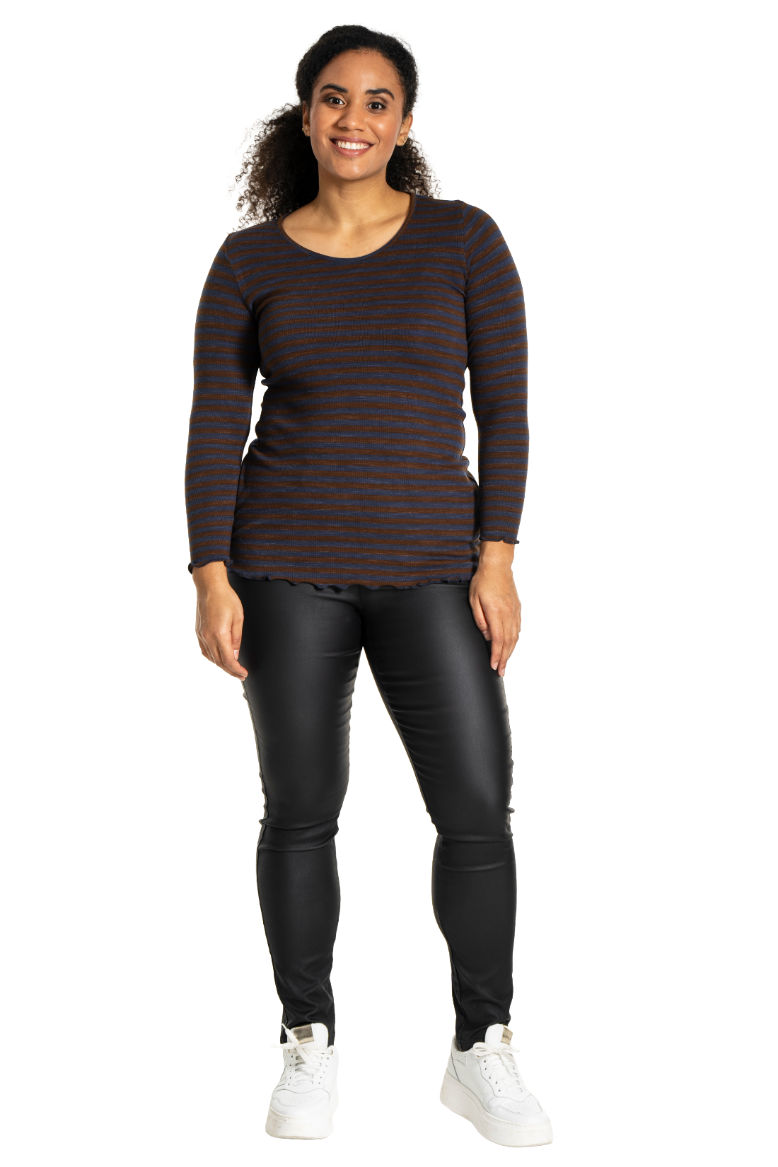 Bluse - rib brun