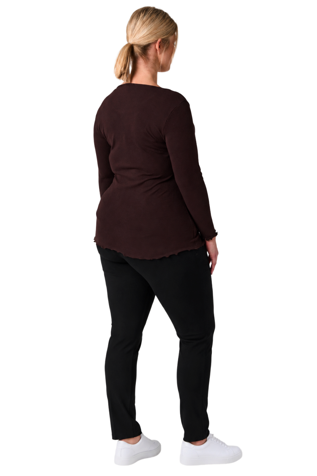 Bluse - rib brun