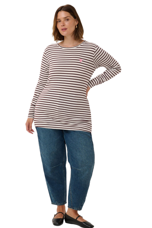 Kclia - bluse strib fudge
