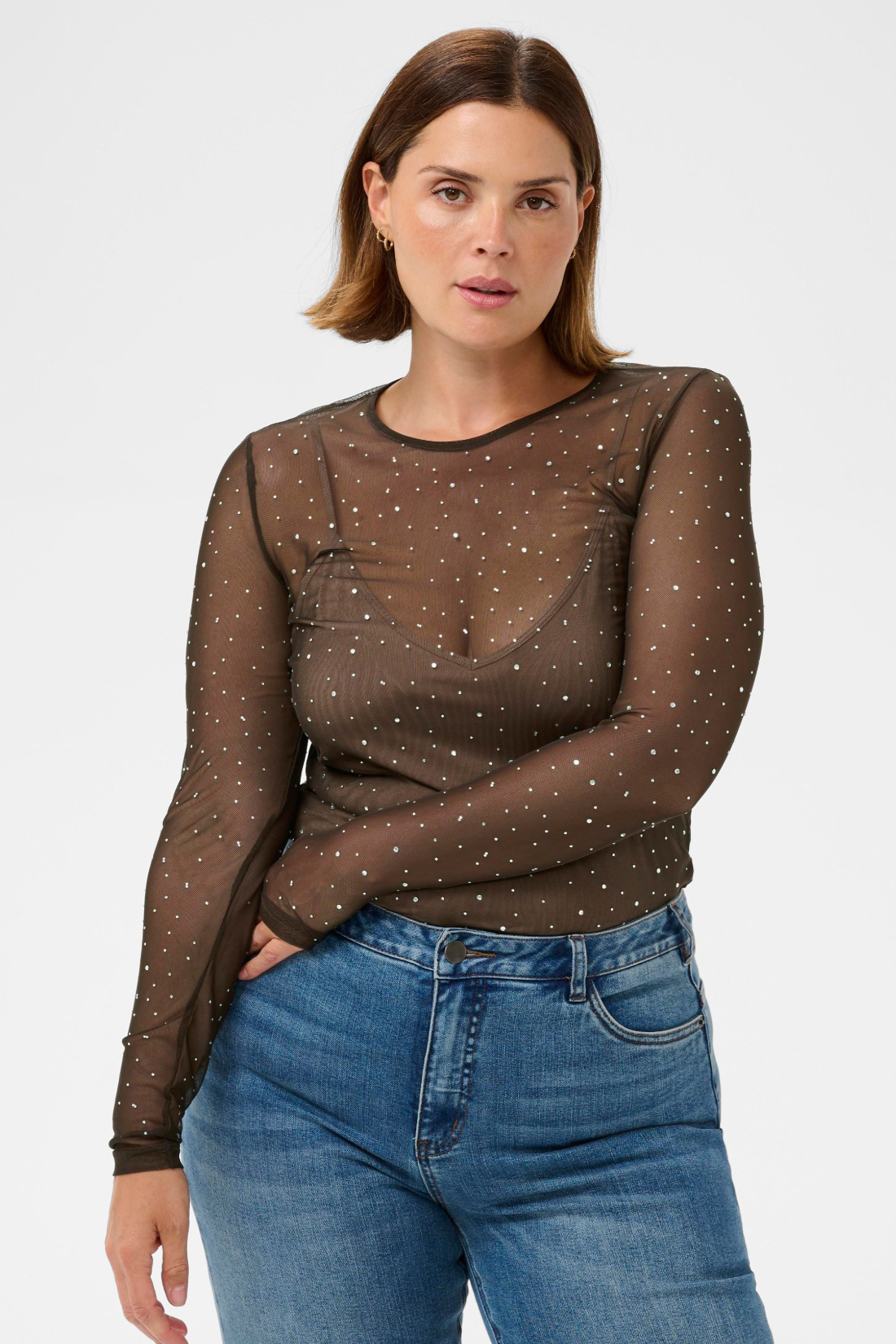 KcTina - bluse brun