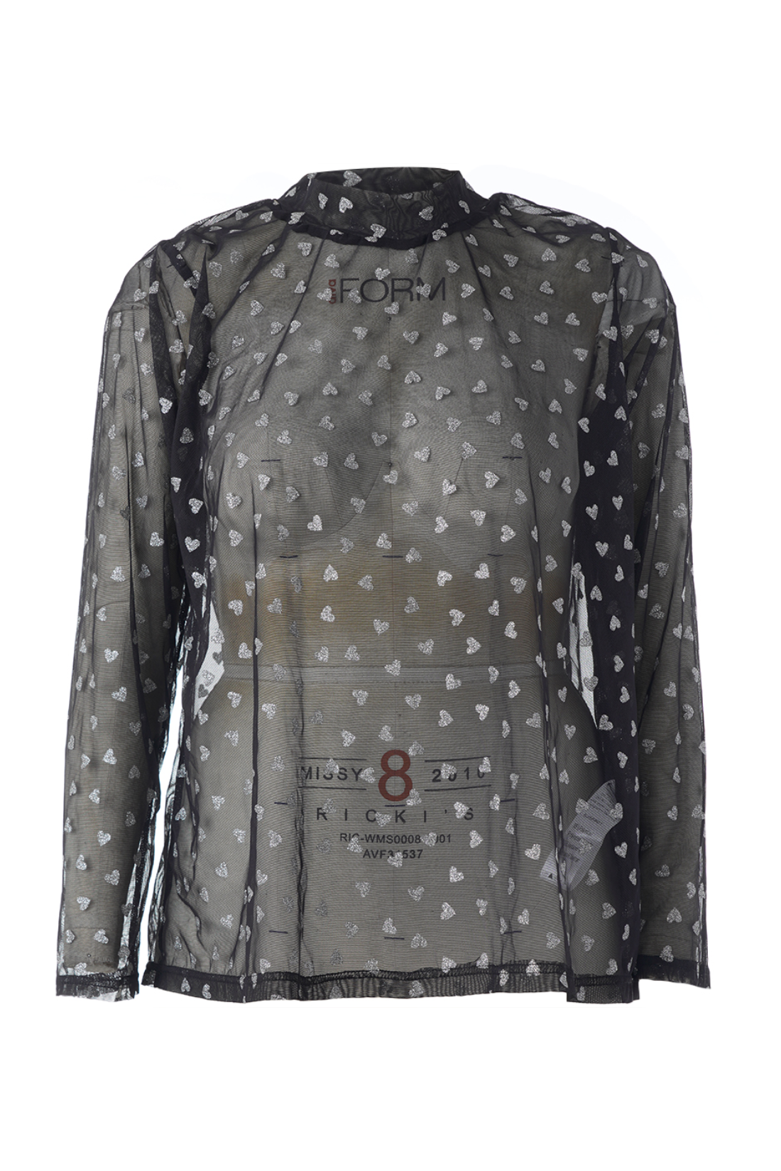 Helle - mesh bluse sort