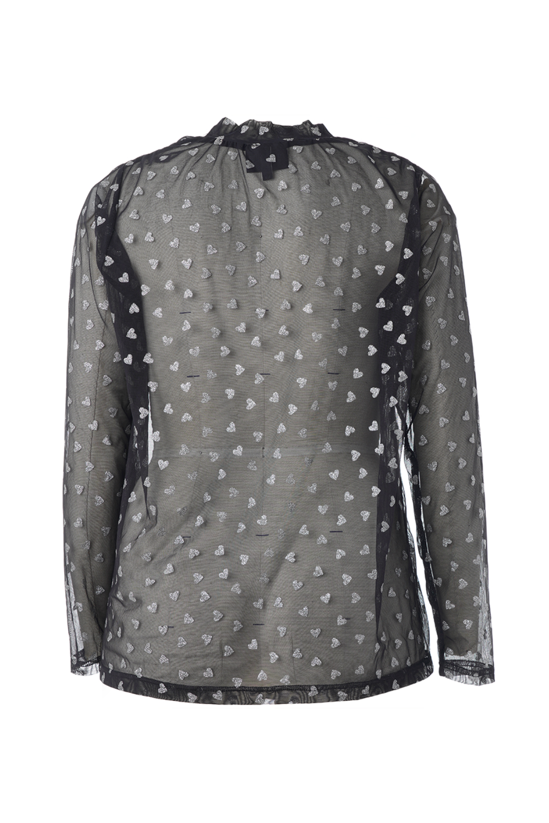 Helle - mesh bluse sort