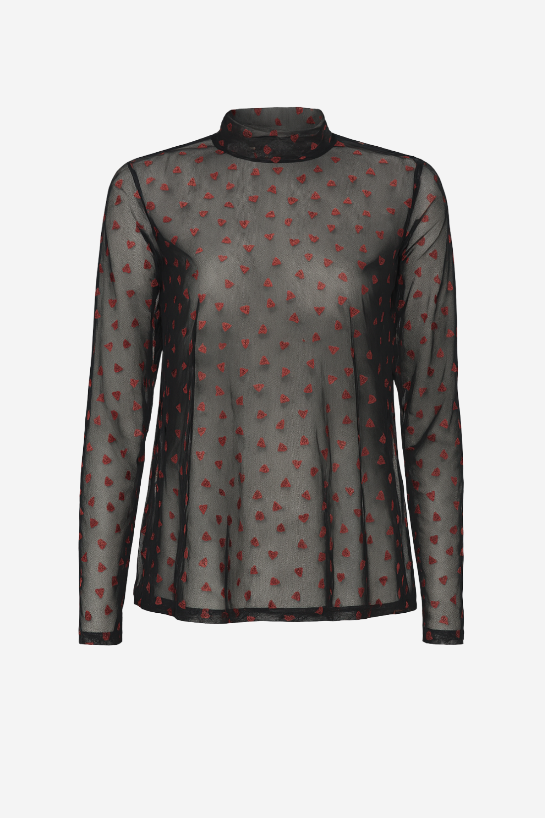 Helle - mesh bluse rød