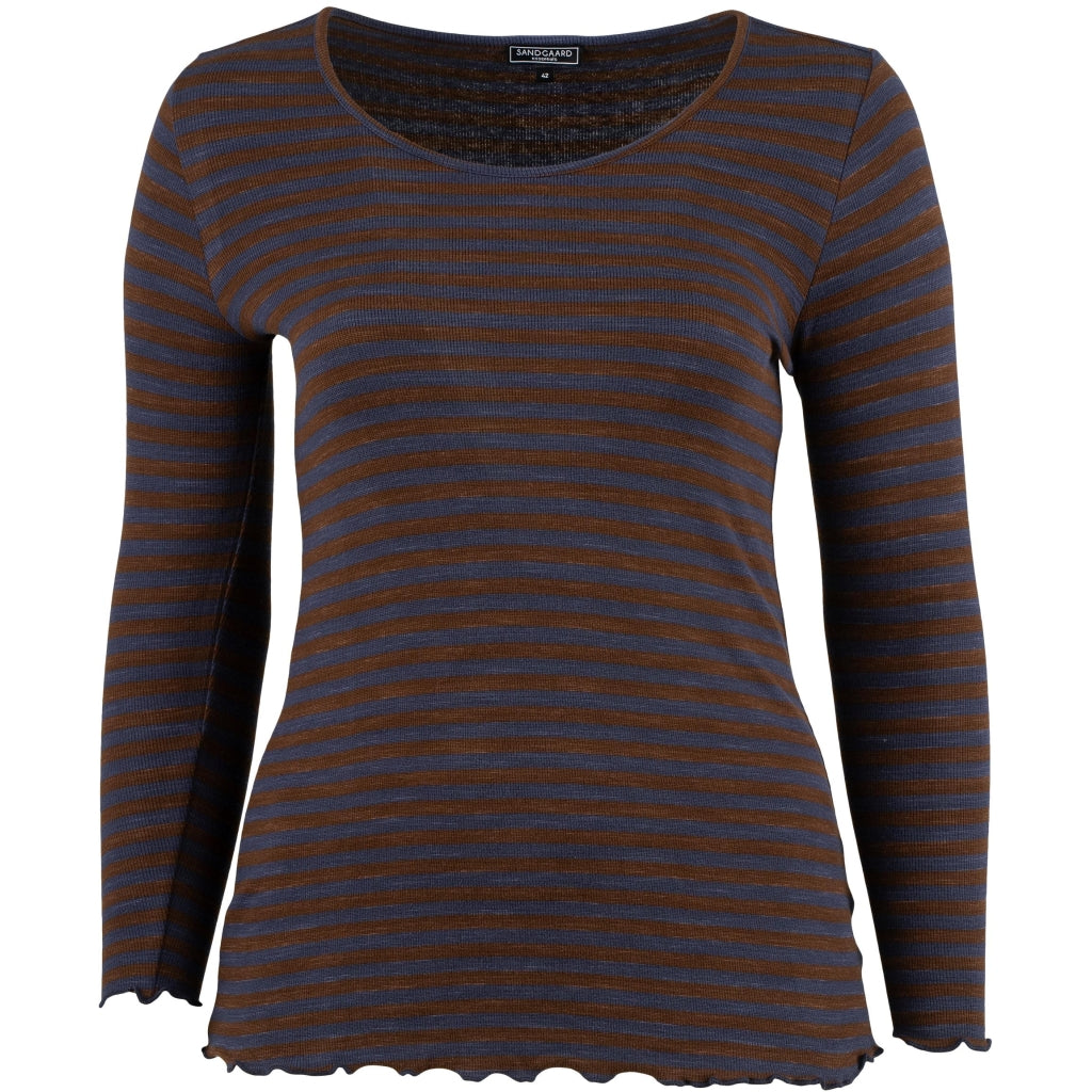 Bluse - rib brun